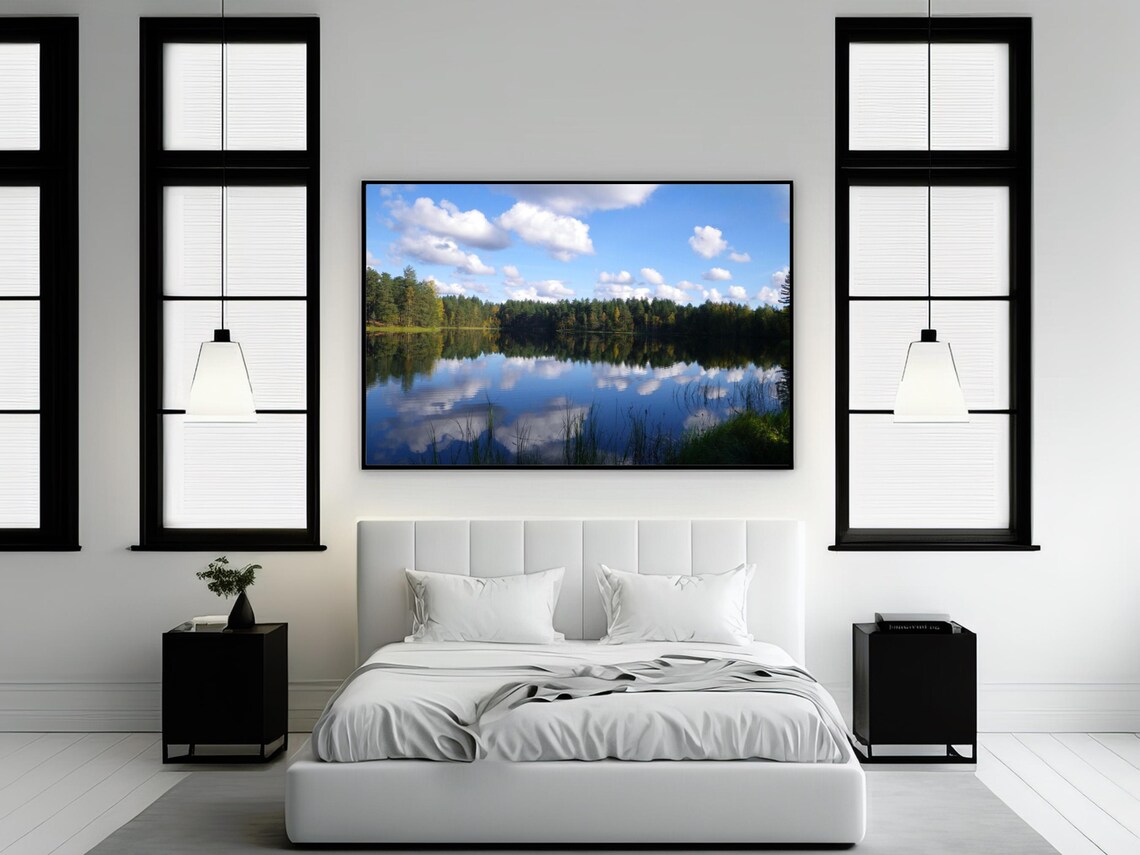 Lake Scenic Landscape Photo, Sky Reflections In Water - Image 2