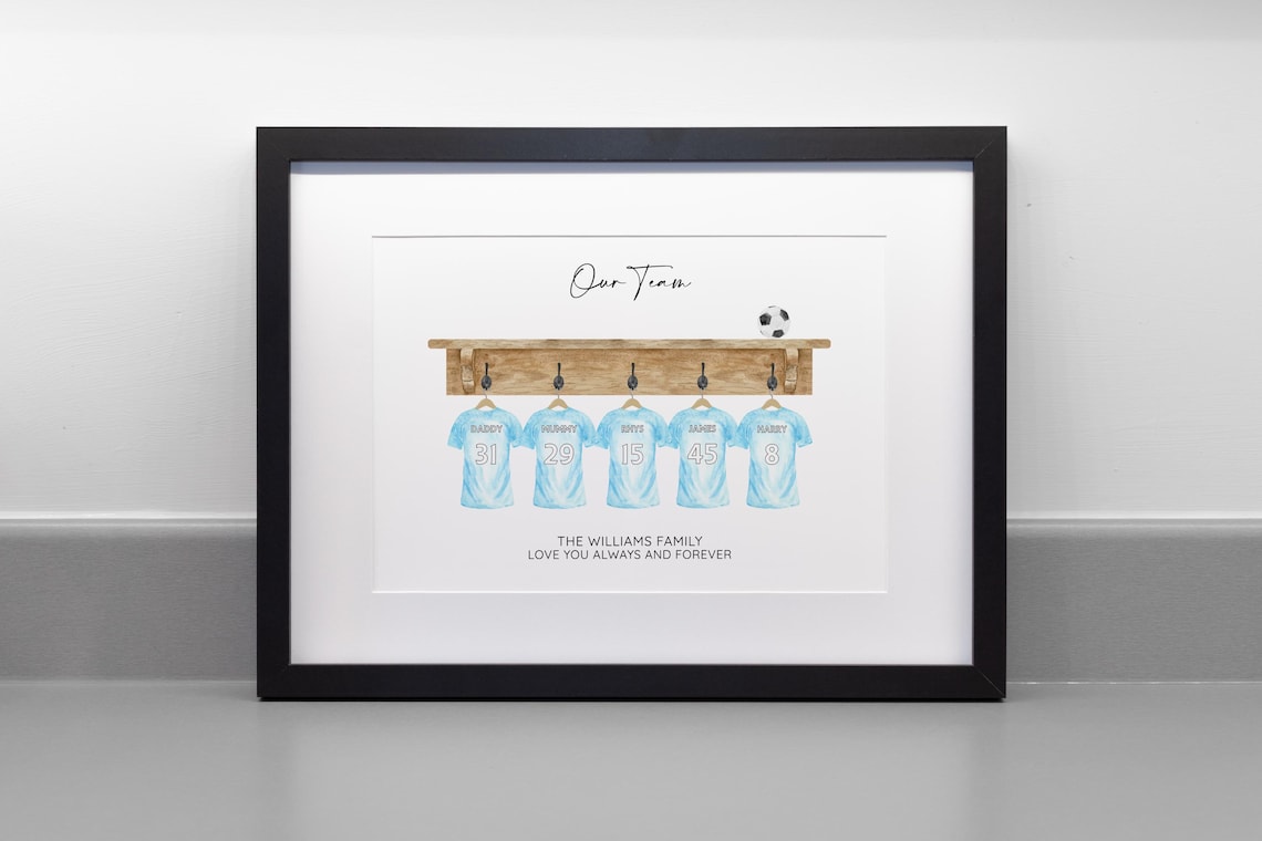 Daddys Dream Team Football Family Art Print - Image 4