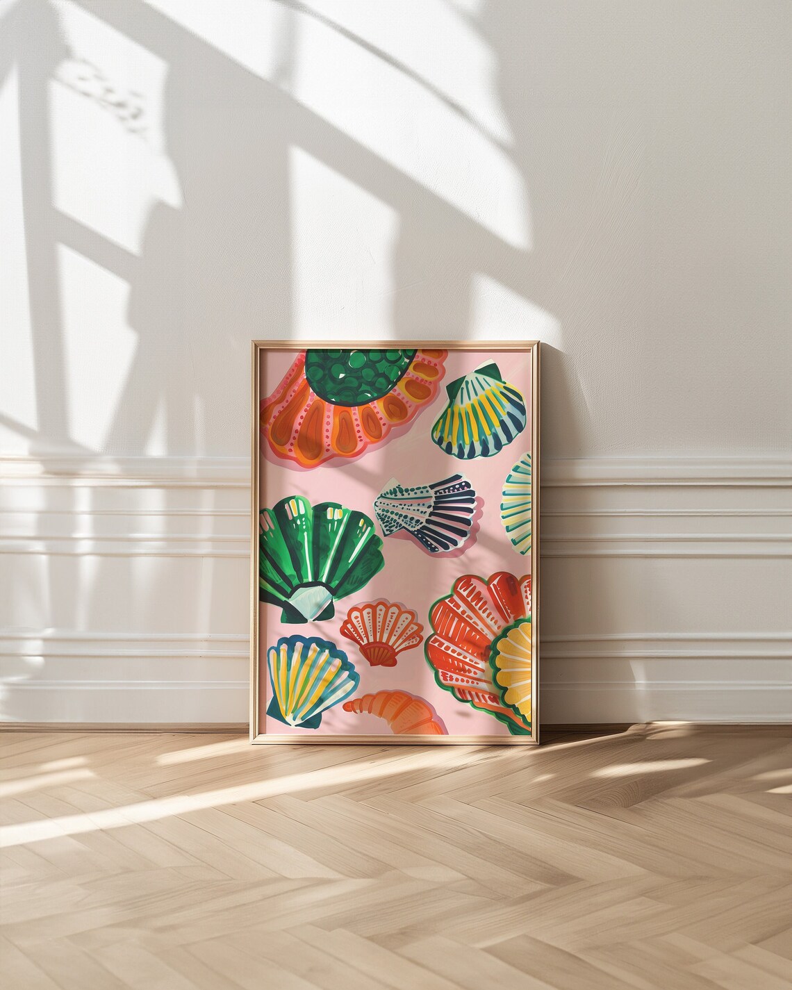 Sea Shells Maximalist Decor Tropical Art Print