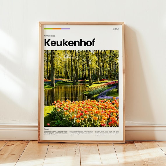 Keukenhof Netherlands Tulip Gardens Spring Bloom Poster Artwork