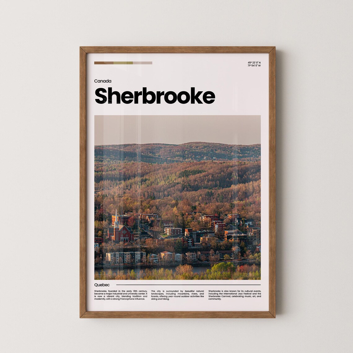 Sherbrooke Travel Poster Sherbrooke Poster Sherbrooke Photo Poster Sherbrooke Art Print Canada Poster Canada Travel Poster Travel Gift