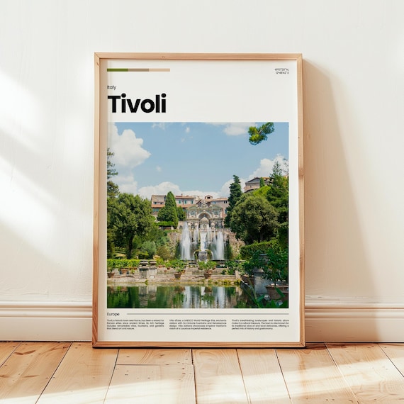 Tivoli Italy Grand Fountains Gardens Historic Europe Travel Poster