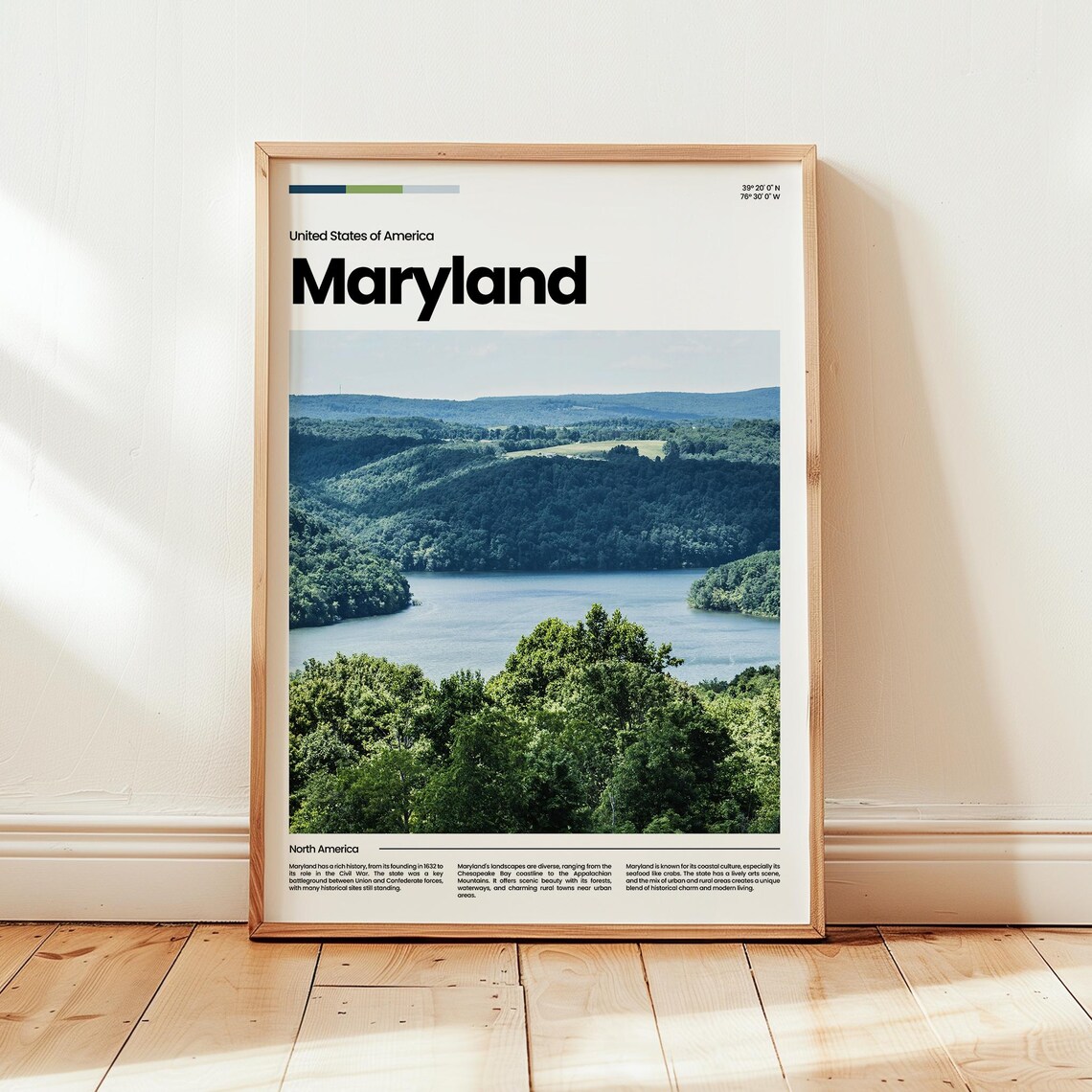 Maryland Lake Scenic Travel Photography United States Poster
