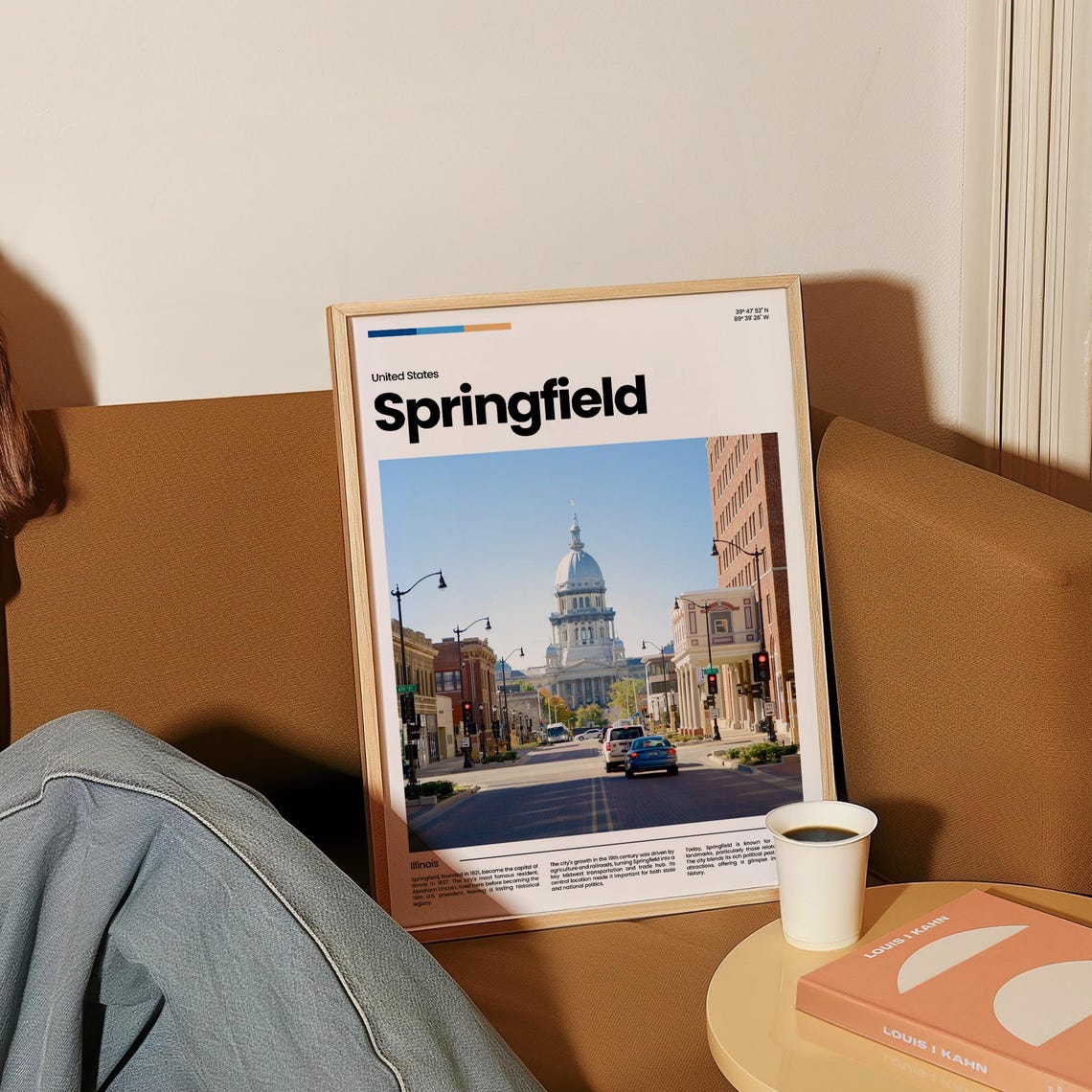 Springfield Illinois State Capitol Dome Street Travel Poster - Image 4