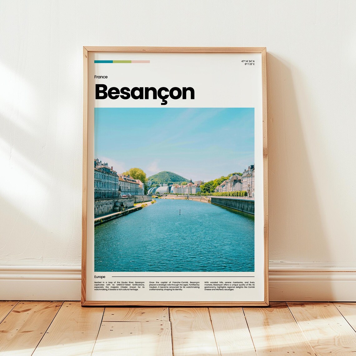 Besançon France Doubs River Waterfront Photo Cityscape Poster
