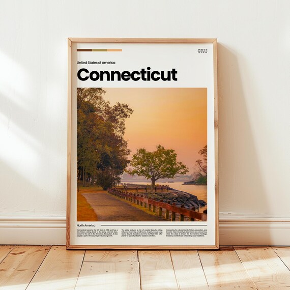 Connecticut Poster Print Photo Wall Art Usa United States Travel Gift
