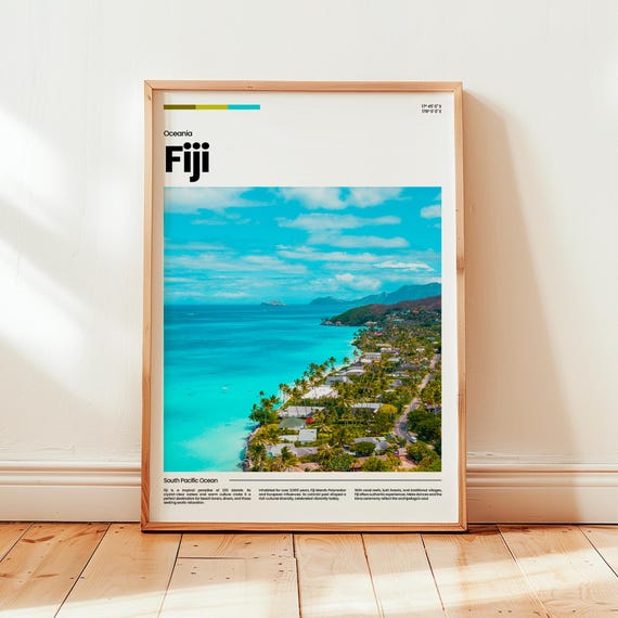 Fiji Travel Poster, Oceania Gift
