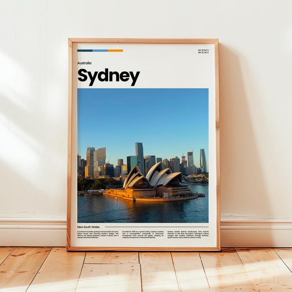 Sydney Travel Poster, Australia Gift