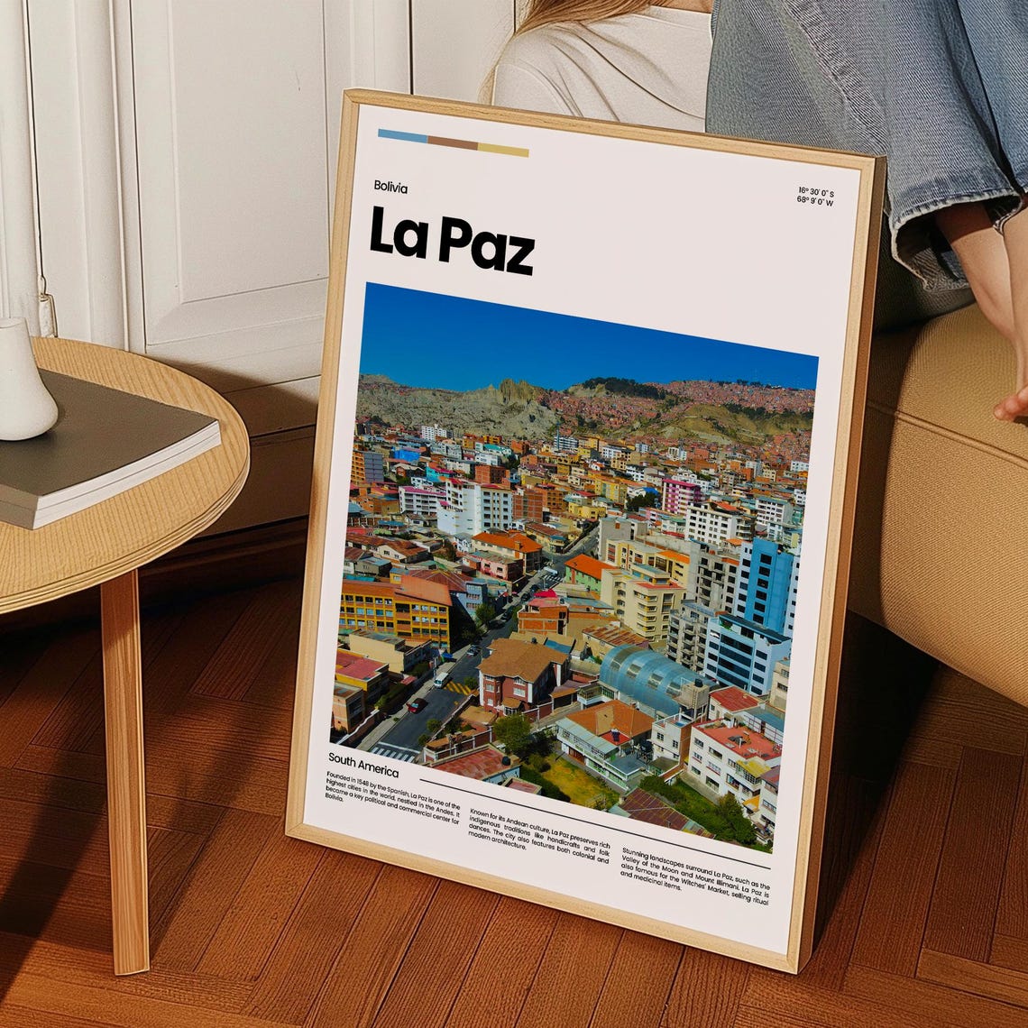 La Paz Travel Poster La Paz Poster La Paz Photo Poster La Paz Art Print South America Poster South America Travel Poster Travel Gift - Image 3