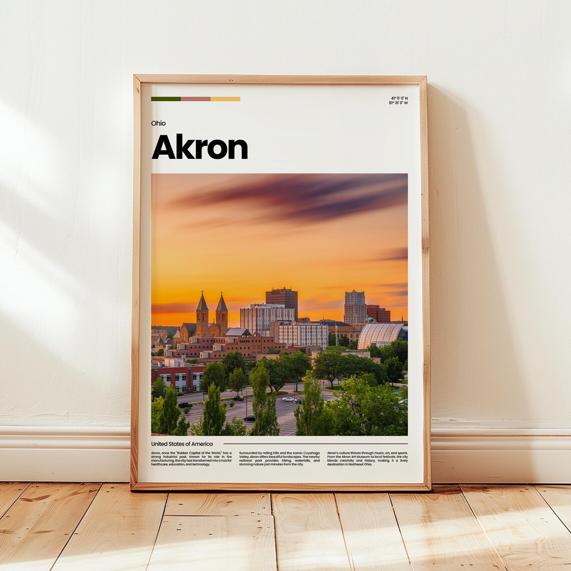 Akron Poster Print Photo Wall Art Ohio Travel Gift