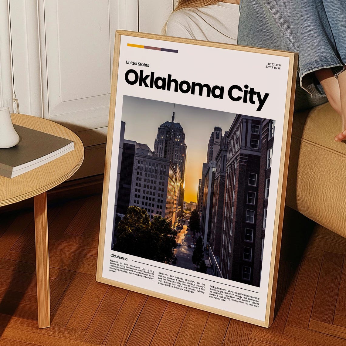 Oklahoma City Travel Poster Oklahoma City Poster Oklahoma City Photo Poster Oklahoma City Art Print Usa Travel Poster Travel Gift - Image 3