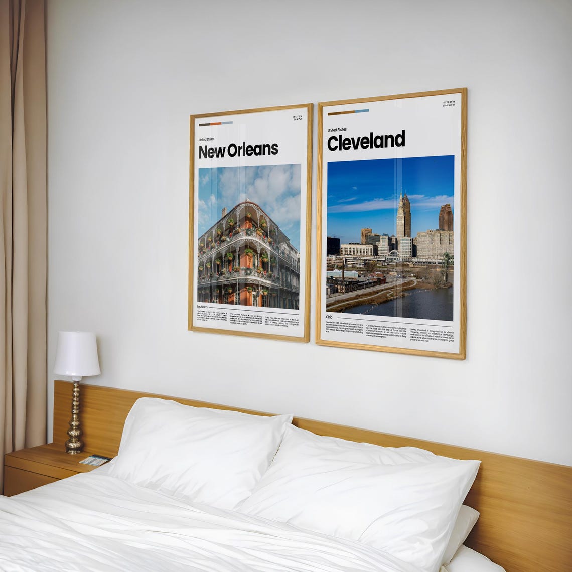 Cleveland Ohio Skyline Lakefront Blue Sky Downtown City Poster - Image 2