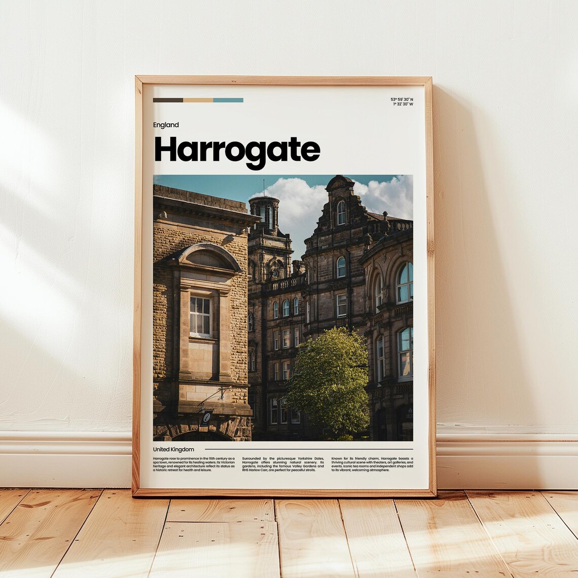 Harrogate England Travel Poster Victorian Spa Town Photography
