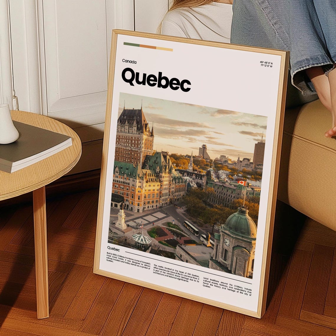 Quebec City Chateau Frontenac Sunset Old Town Canada Travel Poster - Image 3
