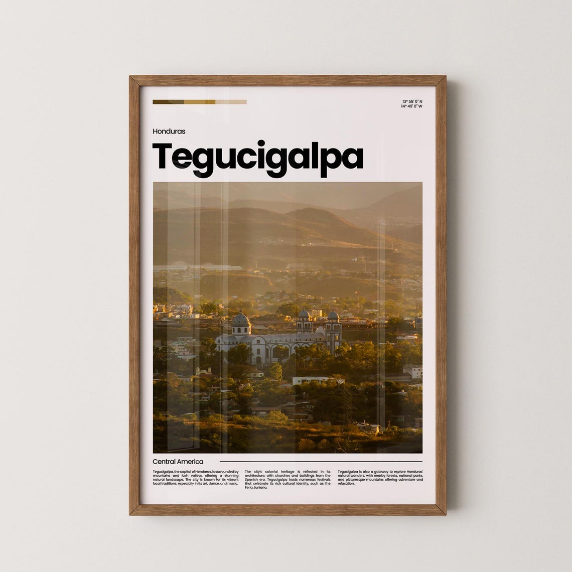 Tegucigalpa Travel Poster Tegucigalpa Poster Tegucigalpa Photo Poster Tegucigalpa Art Print Central America Poster Travel Gift