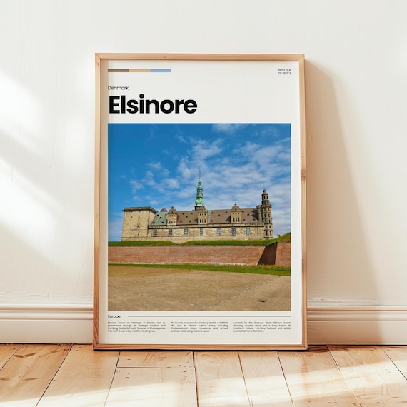 Historic Elsinore Denmark Kronborg Castle Hamlet Shore Travel Poster