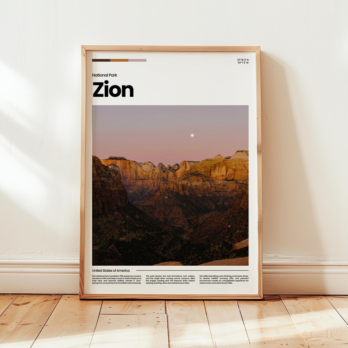 Zion Poster Print Photo National Park Travel Gift