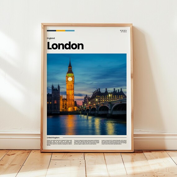 London Poster Print Photo Wall Art England Travel Gift