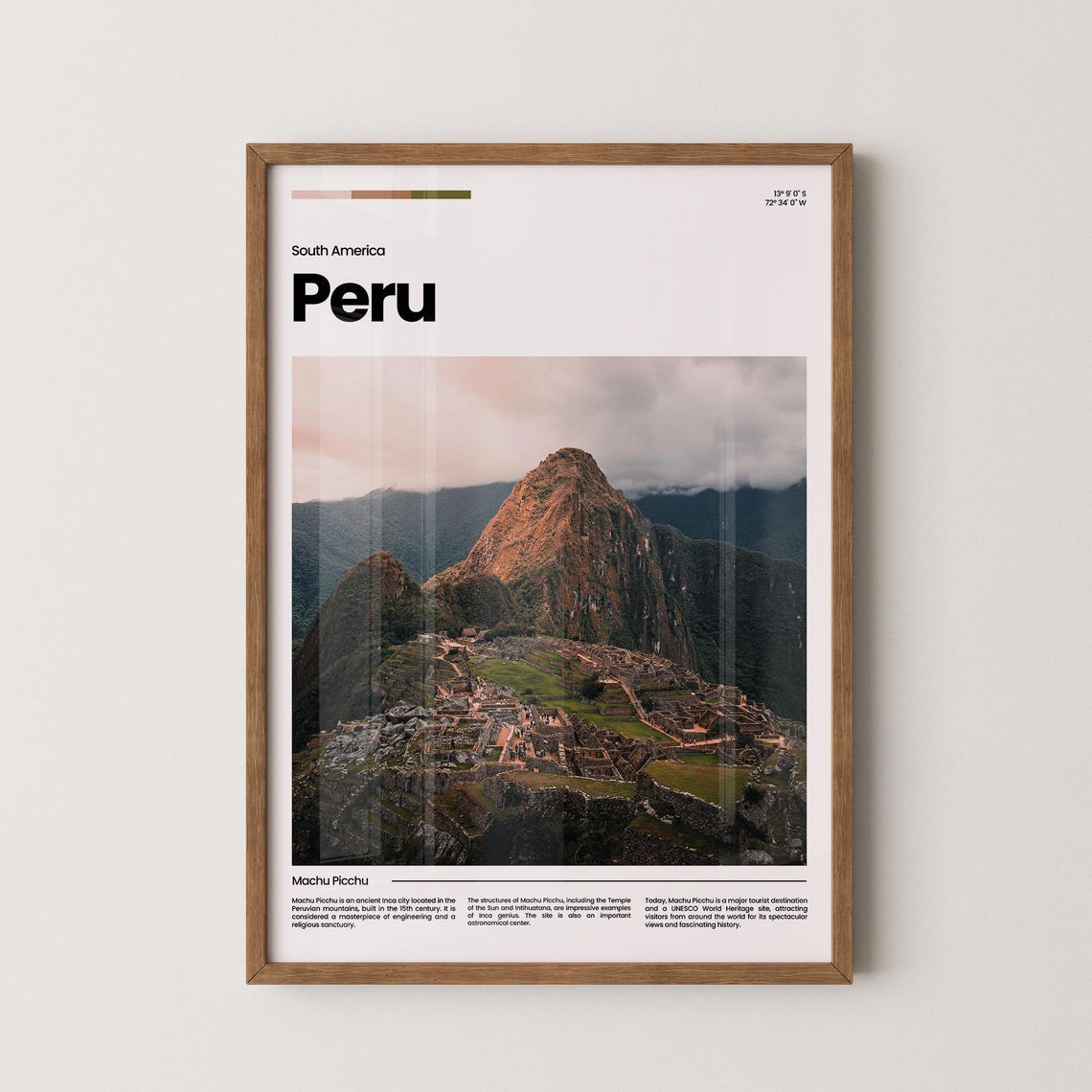 Machu Picchu Peru Ancient Inca Ruins Scenic Landscape Photo Poster