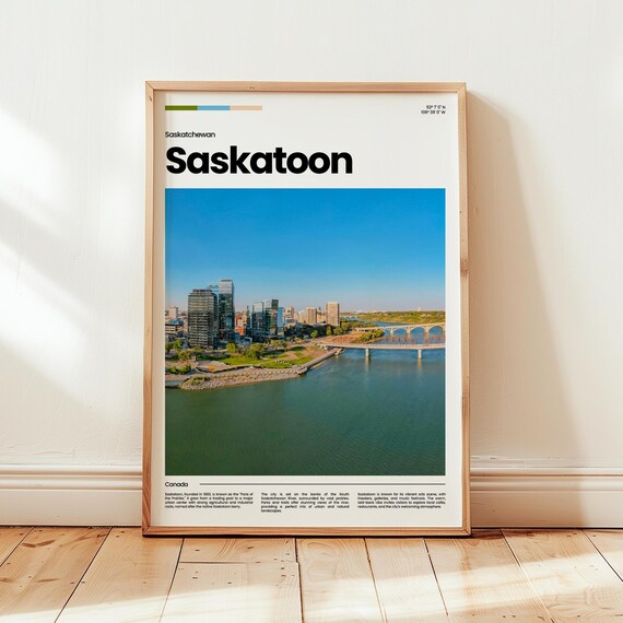Saskatoon Poster Print Photo Wall Art Canada Travel Gift