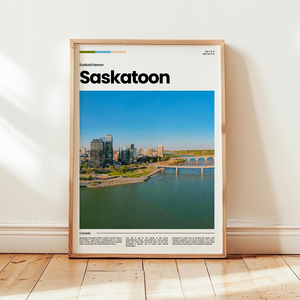 Saskatoon Poster Print Photo Wall Art Canada Travel Gift