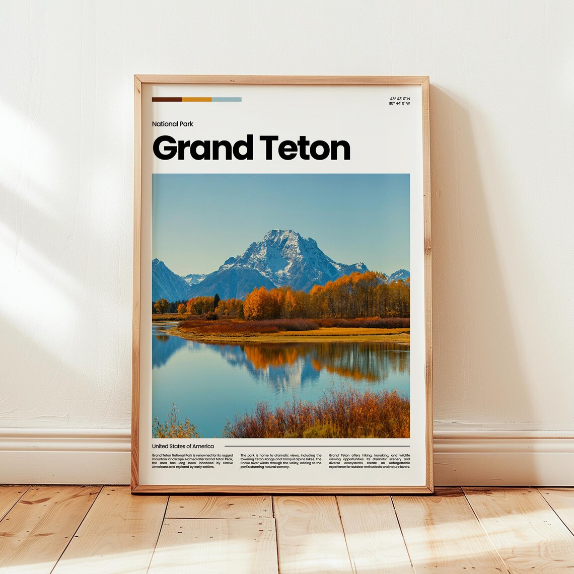 Grand Teton National Park Wyoming Mountain Lake Reflection Poster