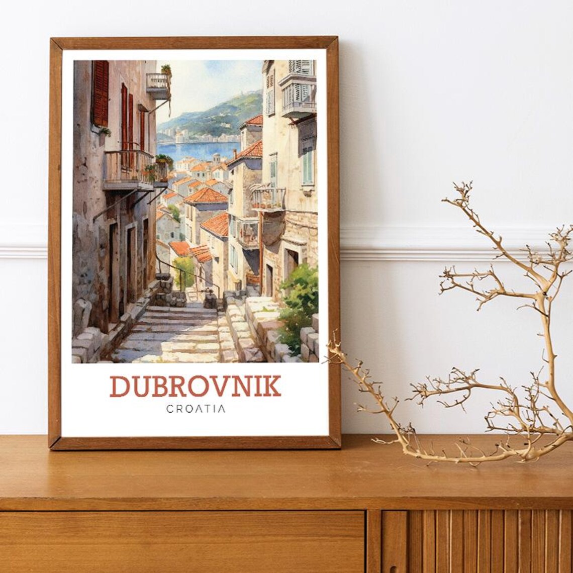 Dubrovnik Watercolour Travel Poster, Europe Art Print - Image 3