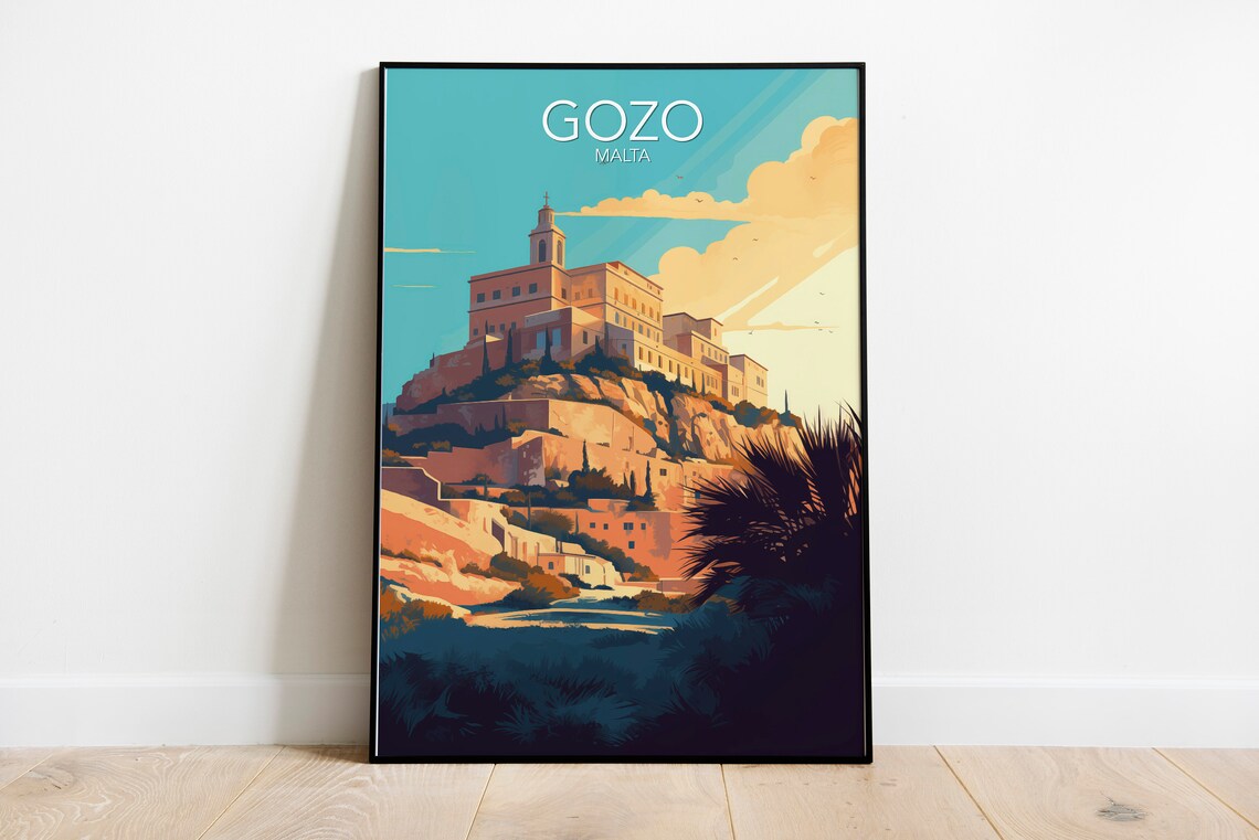 Gozo Modern Art Print, Contemporary Travel Poster