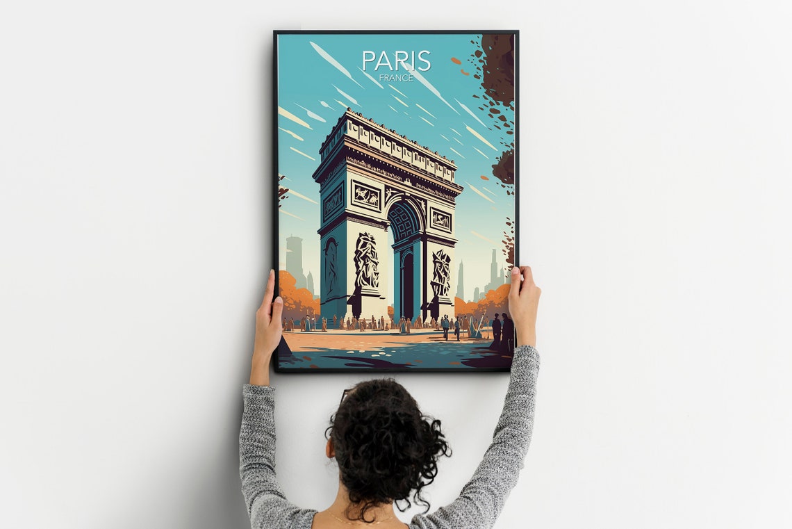 Paris France Arc de Triomphe Monument Golden Daylight Art Poster - Image 2