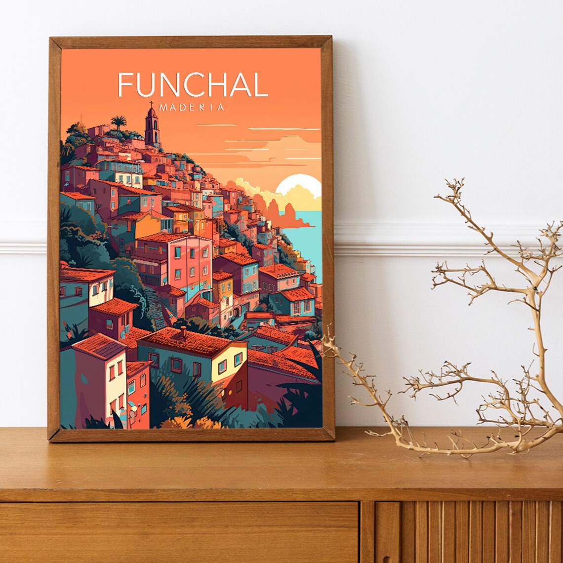 Funchal Madeira Modern Travel Poster