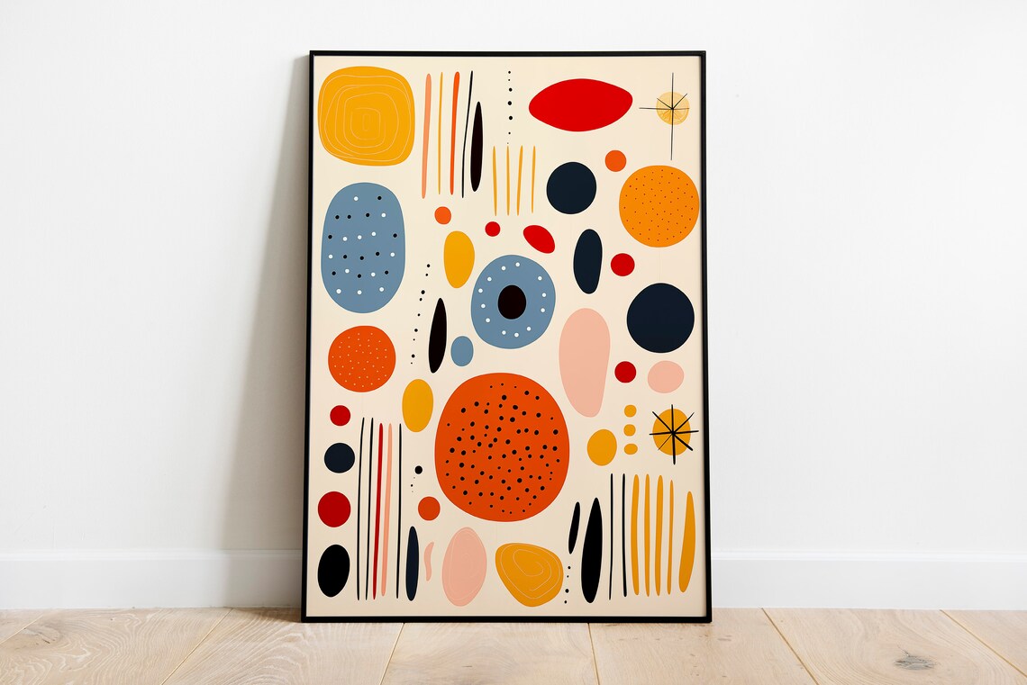 Mid Century Modern Abstract Geometric Bauhaus Bold Color Blocks Poster - Image 2