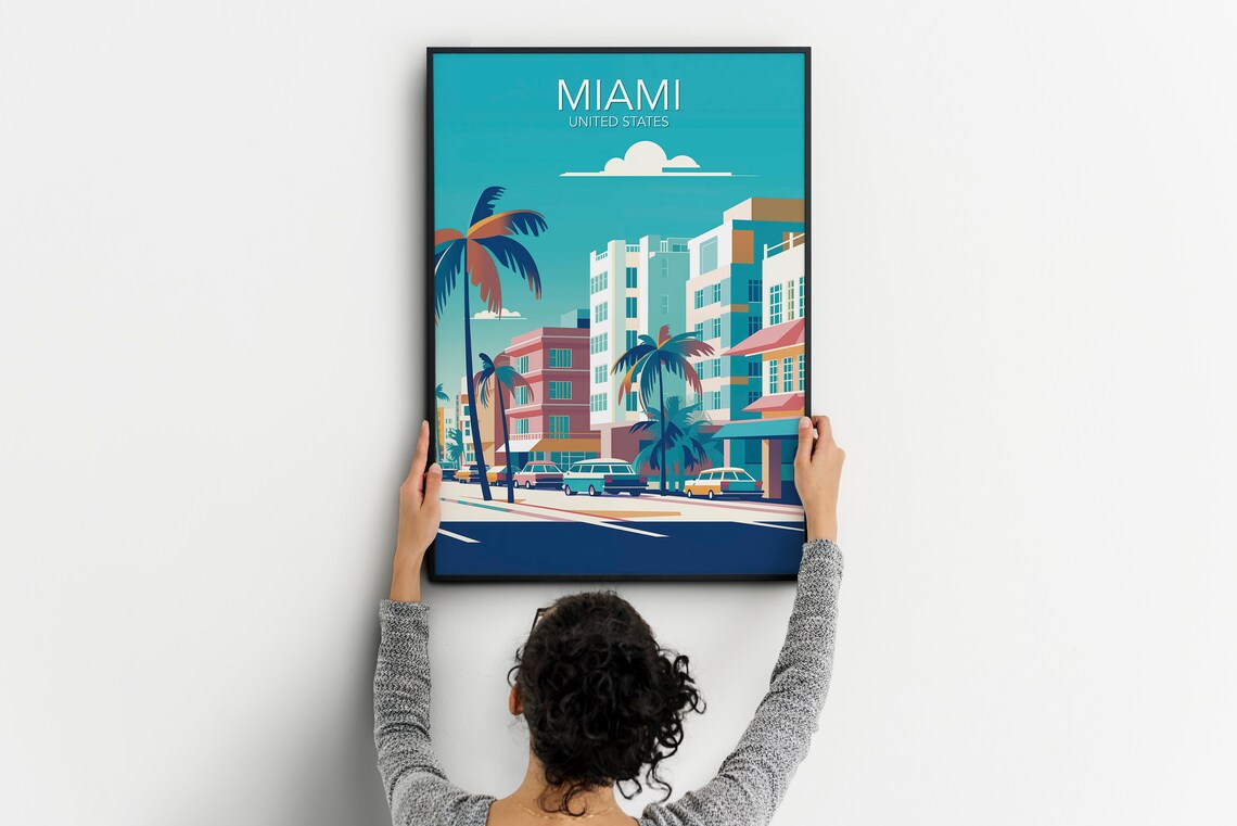 Miami Modern Travel Poster, Place for City Decor - Image 2