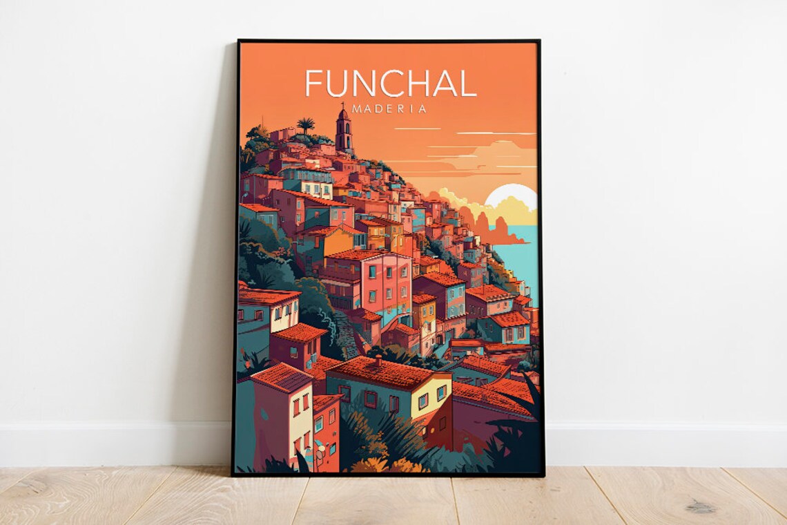Funchal Madeira Modern Travel Poster - Image 2