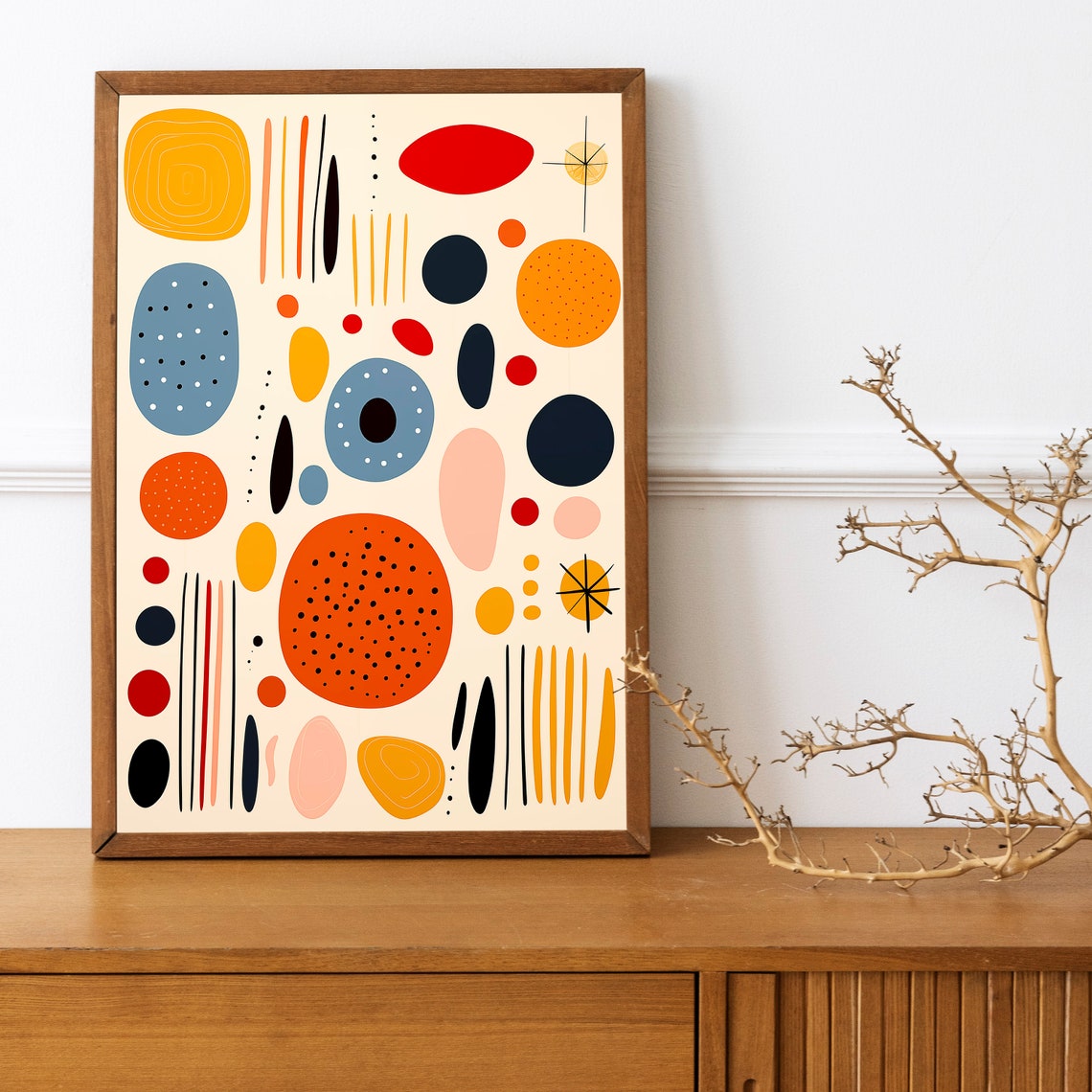 Mid Century Modern Abstract Geometric Bauhaus Bold Color Blocks Poster - Image 3