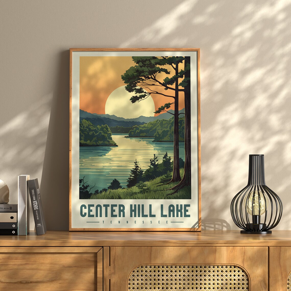 Center Hill Lake Vintage Travel Poster, Tennessee
