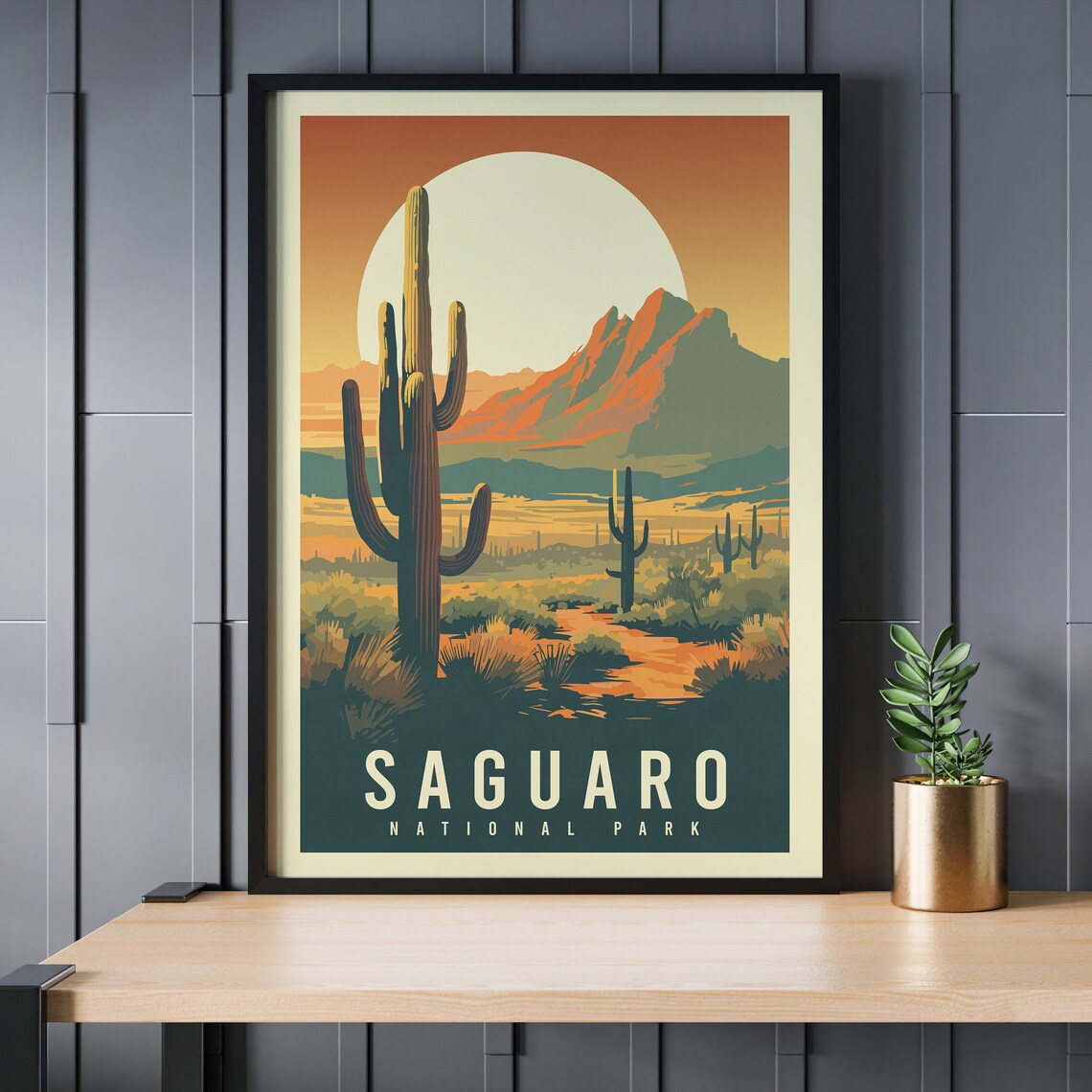 Saguaro National Park Vintage Travel Poster, Arizona - Image 2