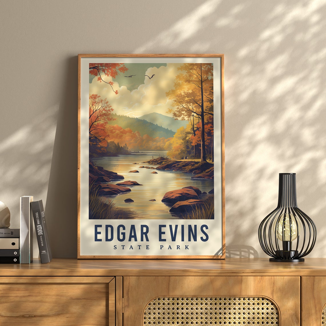 Beautiful Edgar Evins State Park Autumn River Tennessee Poster