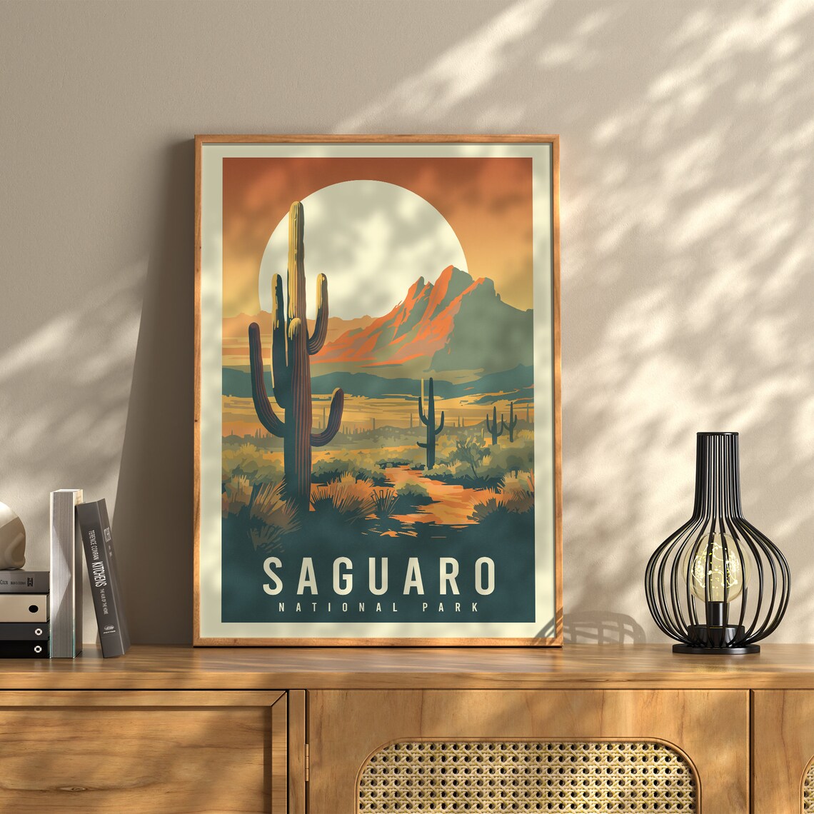 Saguaro National Park Vintage Travel Poster, Arizona