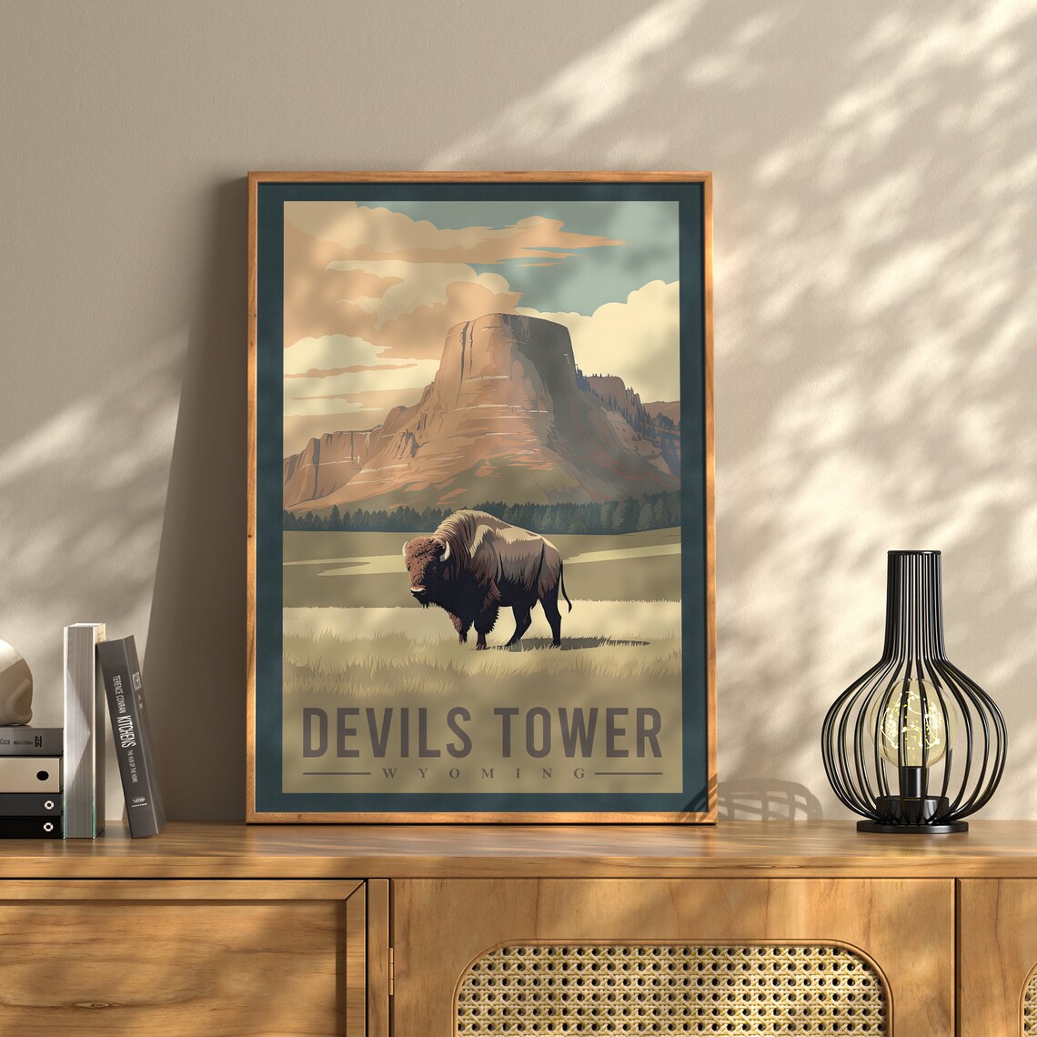 Devils Tower National Monument Travel Poster, Wyoming