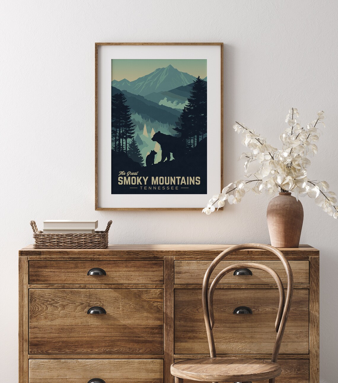 Great Smoky Mountains Vintage Travel Poster, Bears - Image 2