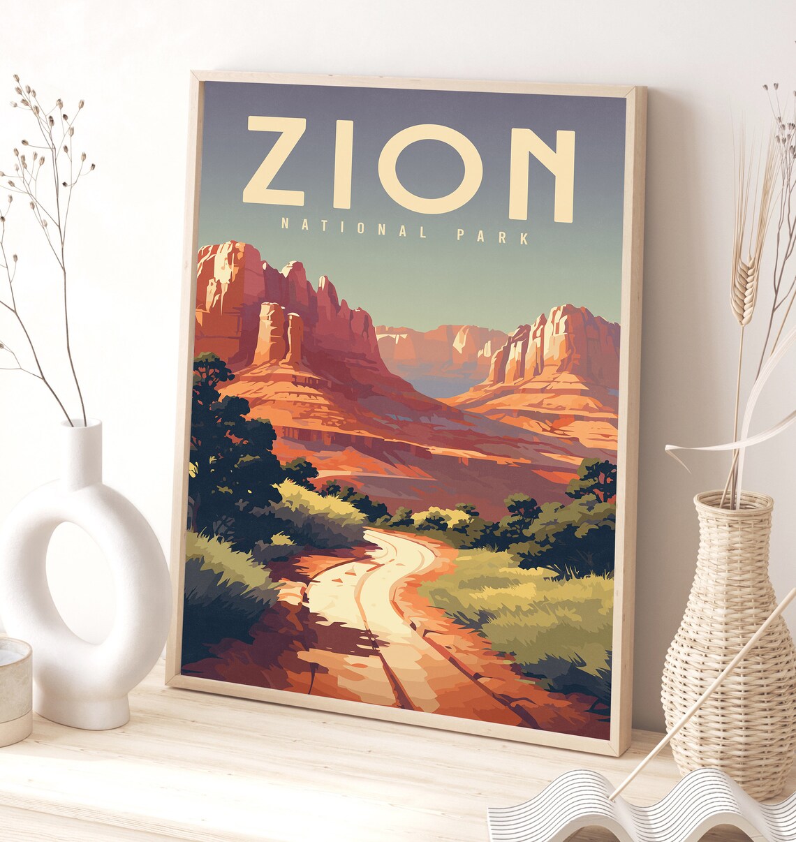Zion National Park Vintage Travel Poster, Utah - Image 2