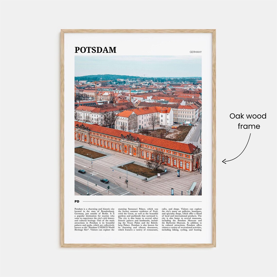 Potsdam Germany Aerial View of Historic Red Roofed Old Town Poster - Image 3