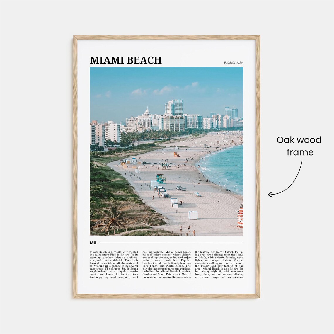 Miami Beach Florida South Beach Aerial Ocean Travel Poster Series - Image 3