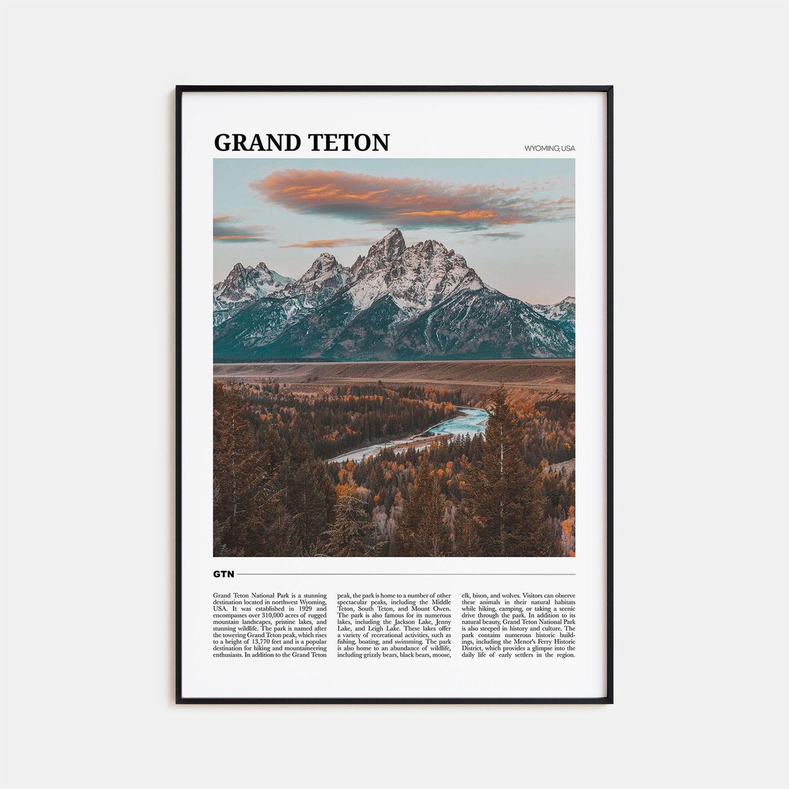 Grand Teton National Park Photo Decor Poster