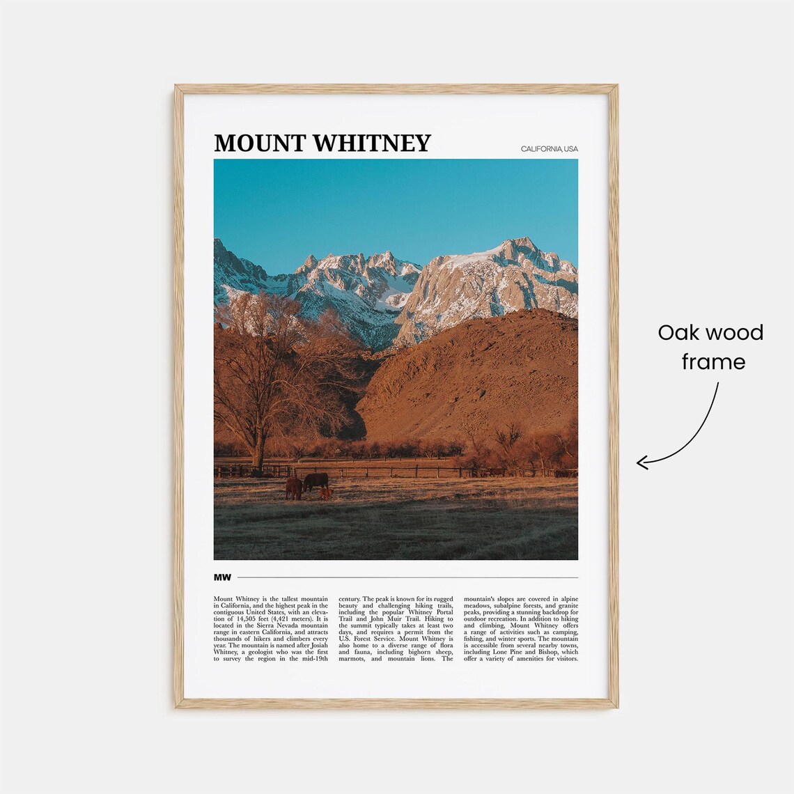 Mount Whitney California Snow Capped Sierra Peaks Travel Poster - Image 3