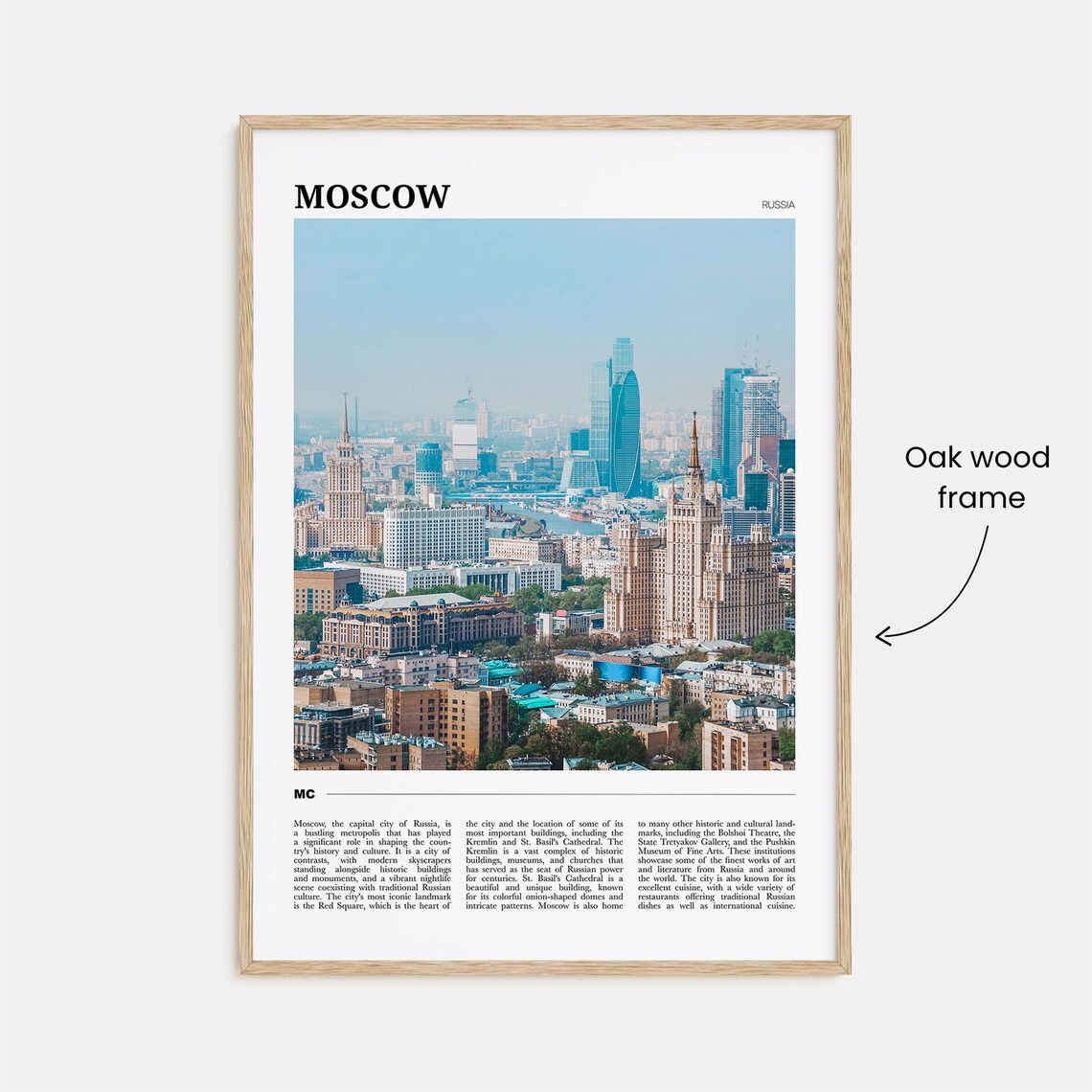 Moscow Russia Modern Skyscraper Skyline City Panorama Travel Poster - Image 3