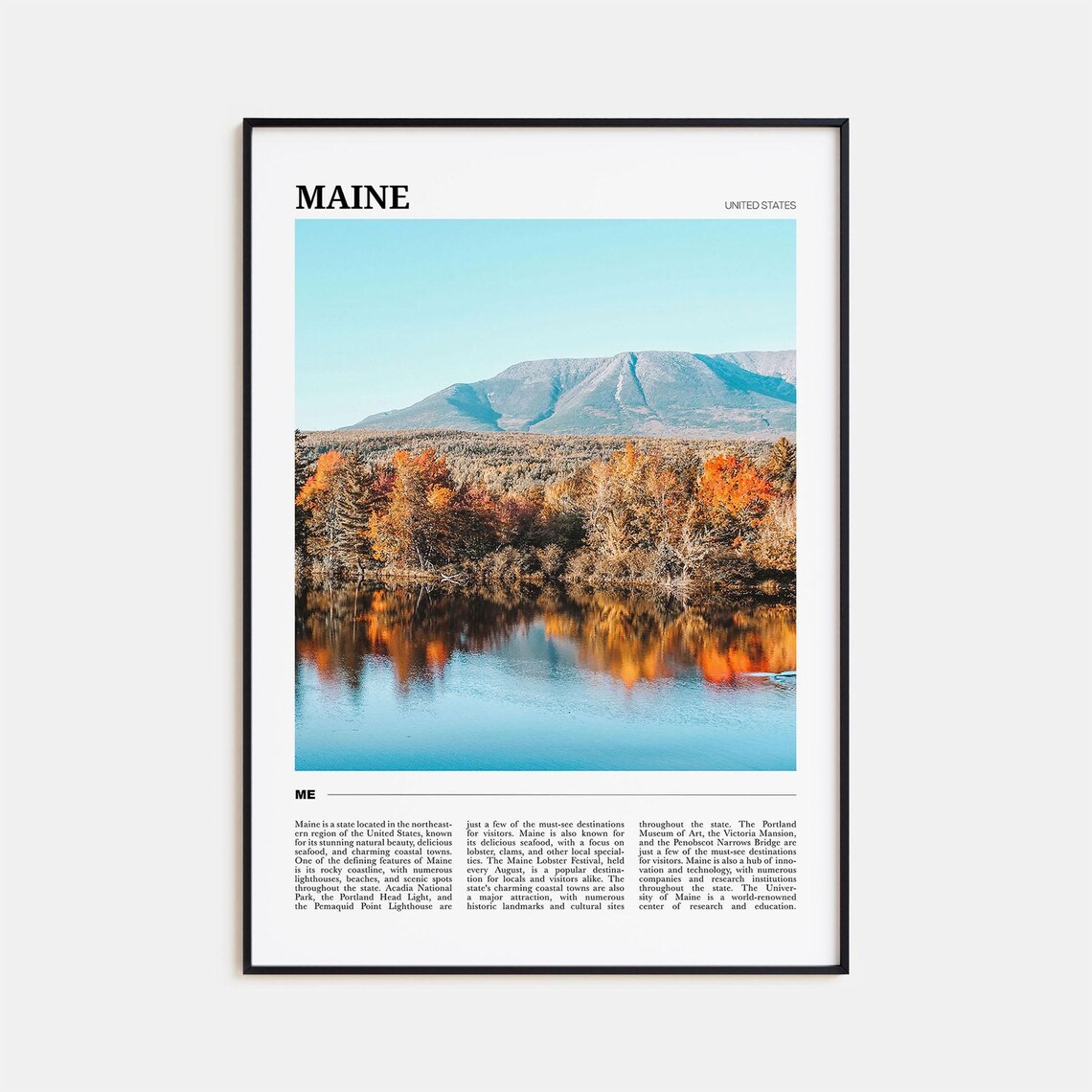 Maine Travel Poster No 2 Maine Wall Art Maine Poster Print Maine Photo Maine Decor Usa