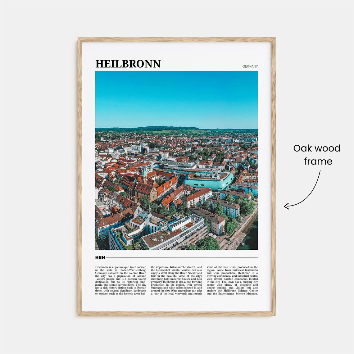 Heilbronn Germany Old Town Aerial Travel Photography Wall Poster - Image 3