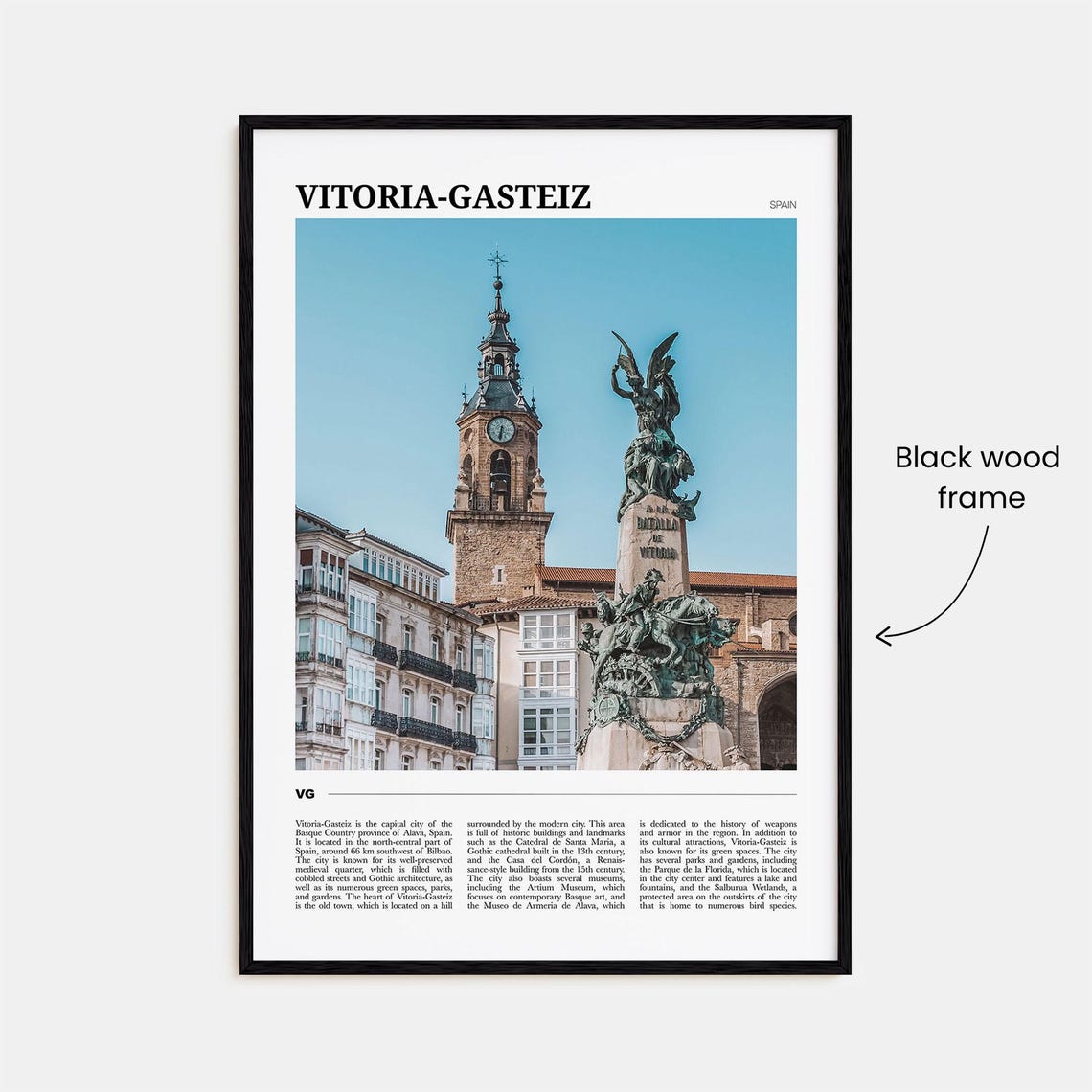 Vitoria-Gasteiz Spain Old Town Monument and Church Tower Poster - Image 2