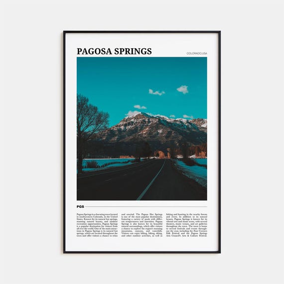 Pagosa Springs Travel Poster, USA Wall Art Print